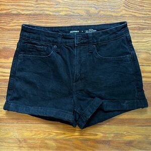 Old Navy Black High Rise O.G. Straight Denim Shorts